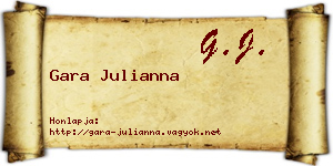 Gara Julianna névjegykártya